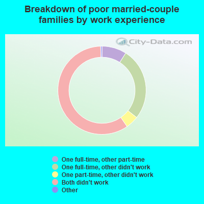 Breakdown of poor married-couple families by work experience